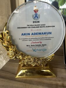 Tribune Brand Editor, Akin Adewakun, wins maiden Sola Salako-Ajulo Consumer Reporting Award